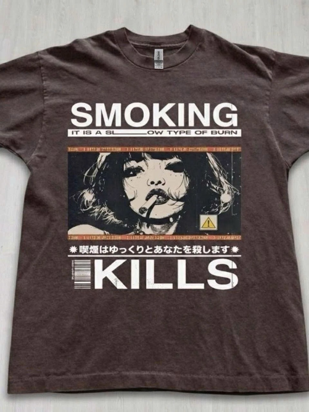 Sm0king Kills Graphic Short Sleeve Tee - Brown